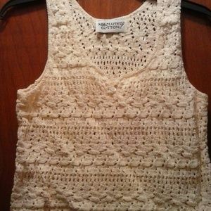 vintage crochet top s 100 cotton made in usa